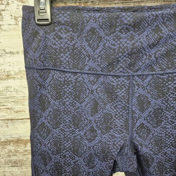 Athleta Ultimate Stash Pocket 7/8 Tight Leggings Sz S Blue Snake Print Running - Picture 3 of 10